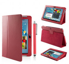 Husa cu stand Samsung Galaxy Tab 2 10.1&amp;#039; P5100/P5110 *RED* + Folie Protectie Ecran + Touch Pen Gratis foto