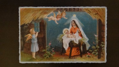 Vedere nr 318 - motiv religios - interbelica - circulata catre oficiant P. T. T. foto
