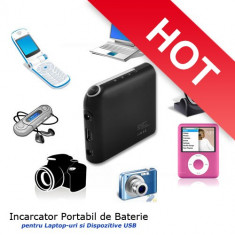 Incarcator Portabil de Baterie pentru Laptop, Telefon Mobil, Smartphone, iPhone, Camera Foto / Video, iPod, MP3 Player si Alte Dispozitive USB foto