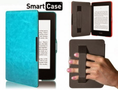 Husa / Coperta Turcoaz / KINDLE PAPERWHITE / SLIM / PIELE PREMIUM / functie wake and sleep - prindere cu magnet Cadou - 3000 de carti in limba romana foto