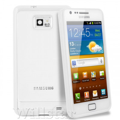 Husa transparenta cu margini albe Samsung Galaxy s2 i9100 foto