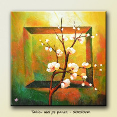 Aranjament floral 2 (tablou modern 50x50cm) LIVRARE GRATUITA 24-48h foto