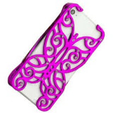 Husa plastic iPhone 5 + folie protectie ecran, Roz, iPhone 5/5S/SE, Apple