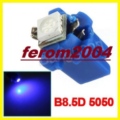 Led bec 1 smd soclu T5 B8.5D pentru bord de culoare albastru foto