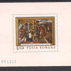 colita -ROMANIA-1969-L.P.710- Reproduceri de arta II