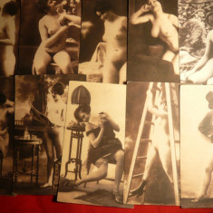 20 Fotografii sepia -Nuduri - Copii de epoca, dim.= 16 x 10 cm