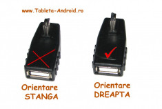 Adaptor OTG, mini usb, in unghi de 90 de grade cu orientare spre dreapta foto