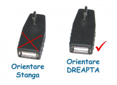 Adaptor OTG, micro usb, in unghi de 90 de grade cu orientare spre dreapta foto