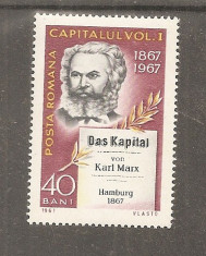 100ani de la aparitia lucrarii &amp;quot;Capitalul&amp;quot; de Karl Marx, 1967, nestampilat foto