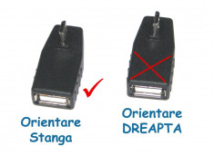 Adaptor OTG, micro usb, in unghi de 90 de grade cu orientare spre stanga foto