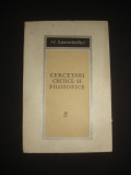 H. SANIELEVICI - CERCETARI CRITICE SI FILOZOFICE {1968}, Alta editura