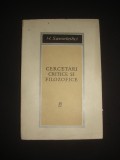 H. SANIELEVICI - CERCETARI CRITICE SI FILOZOFICE {1968}