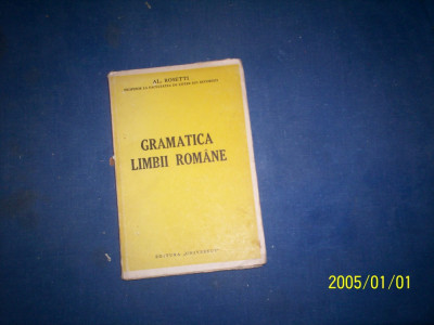 GRAMATICA LIMBII ROMANE AL ROSETTI/FILE NETAIATE /1943 foto
