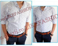 Camasa Men flori ZR11 model zara - Camasa Slim Fit - Modele Fashion - Editie limitata - LICHIDARE DE STOC foto