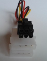 Cablu adaptor de la 2x Molex la 6 pini PCI-Exp sau AGP pentru placa video foto