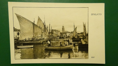 Spalato - vedere 1067 - vedere din port - motiv maritim, barci - necirculata foto