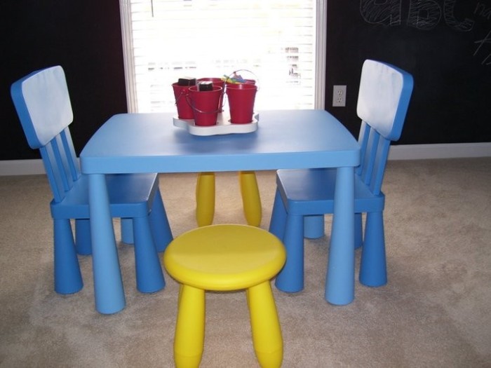 IKEA MAMMUT masa mese masuta masute copii 77x55cm bleu