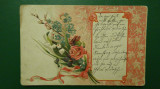 Felicitare - Carte postala in relief - circulata 1906 Berzovia