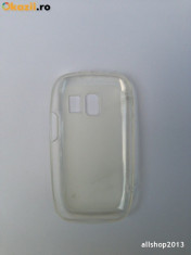 Husa silicon pentru telefon Nokia 302 Asha semi transparenta+folie protectie Cadou!!! foto