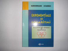 EXPONENTIALE SI LOGARITMI GHEORGHE ANDREI,rf4/2 foto