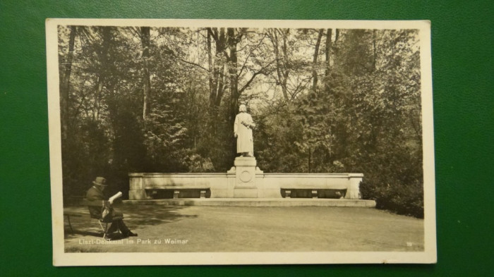 Monumentul lui Franz Liszt din parcul Weimar-stampila H cu aripi