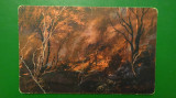 Incendiu forestier noaptea - foto C. Jandl - vedere DK 715 necirculata