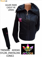 TRENINGURI ADIDAS ,MODEL DEOSEBIT ,NEGRU/CORAI / GULER MARE CAZUT PE UMERI,MATERIAL SYLON ,LIVRARE GRATUITA foto