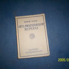 ARTA PROZATORILOR ROMANI TUDOR VIANU1941 PRINCEPS!!!!