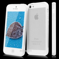 Husa / Carcasa / Bumper cu spate iPhone 5 / 5s alb TPU + PC translucid - calitate superioara foto