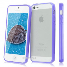 Husa / Carcasa / Bumper cu spate iPhone 5 / 5s mov TPU + PC translucid - calitate superioara foto