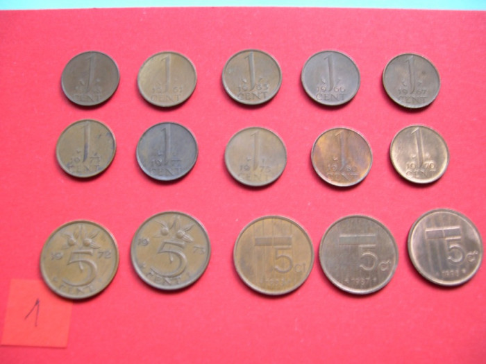 Lot Olanda 15 monede diferite #1