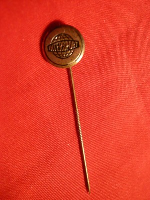 Insigna veche Intersport ,D= 1,2 cm , metal si email foto