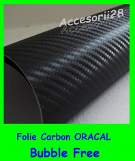 Folie Carbon Auto 3D 100 cm x 152 cm (1 x 1.52 m) Neagra Air Bubble Free Calitate Montare Foarte Usoara -- Raspund la orice intrebare in maxim 5 min! foto