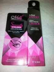 Set Tus lichid pentru ochi negru + creion sprancene maro+creion negru ochi ochi, make-up, pensula eyeliner foto