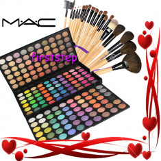 Trusa Machiaj Profesionala 180 Culori MAC Trusa Make-up Paleta de fard + Set 19 pensule machiaj BOBBI BROWN par natural + CADOU Set decor unghii foto