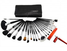 Set 24 Pensule Machiaj Profesionale Mac din par natural + CADOU Eyeliner lichid MAC, rezistent la apa ! pensule machiaj pensule profesionale foto