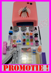 Kit unghii gel uv IBD lampa 36 w pila unghii gel color geluri colorate sclipici unghii pensula aplicare gel pictura unghii betisoare portocal foto