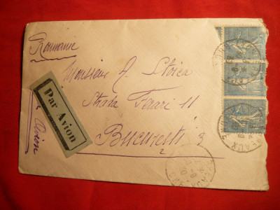 Plic circ.Par Avion in Romania ,stamp.Aviatica Romaneasca 1930 foto