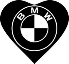 STICKER - HEART BMW / COD - AUTO_010 / ORICE CULOARE / ORICE STICKER LA COMANDA foto