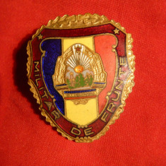 Insigna Militar de Frunte ,probabil RPR , h= 4 cm