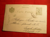 Carte Postala 20 Bani verde ,Ferdinand , hartie gri, Circulata