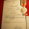Medalie si Brevet - 25 Ani Proclamarea Republicii , in etui