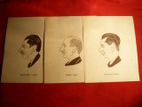 3 Gravuri pe lemn vechi - Caricaturi - Personalitati Maghiare, Portrete, Carbune, Altul