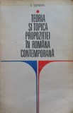 TEORIA SI TOPICA PROPOZITIEI IN ROMANA CONTEMPORANA - V. Serban, Alta editura