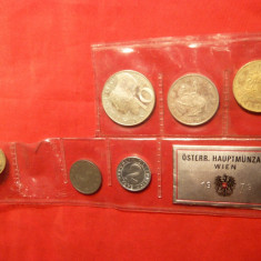 Set monede ,unele necirculate 1973 Austria. Moneda 10 Shill. este din argint