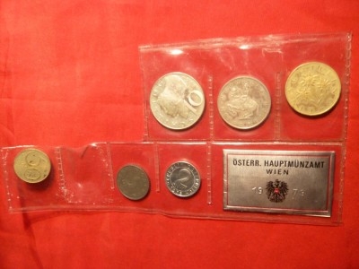 Set monede ,unele necirculate 1973 Austria. Moneda 10 Shill. este din argint foto