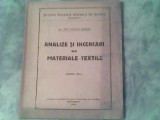 Analize si incercari de materiale textile-Ing.Iosif Ionescu Muscel, Alta editura