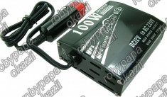 Invertor de tensiune, 12V &amp;amp;rarr; 220V - 100W + 5V (USB) 76948 foto