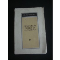 H. SANIELEVICI - CARCETARI CRITICE SI FILOZOFICE {1968}
