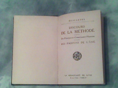 Discours de la methode-des principes de la connaissance humaine du livre-Des passions de l&amp;#039;ame-Descartes foto